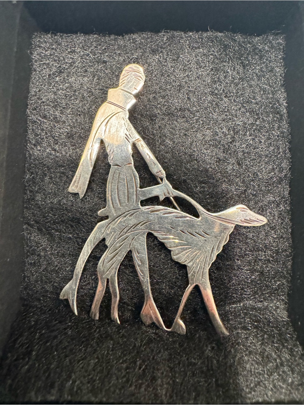 Vintage sterling silver art deco brooch